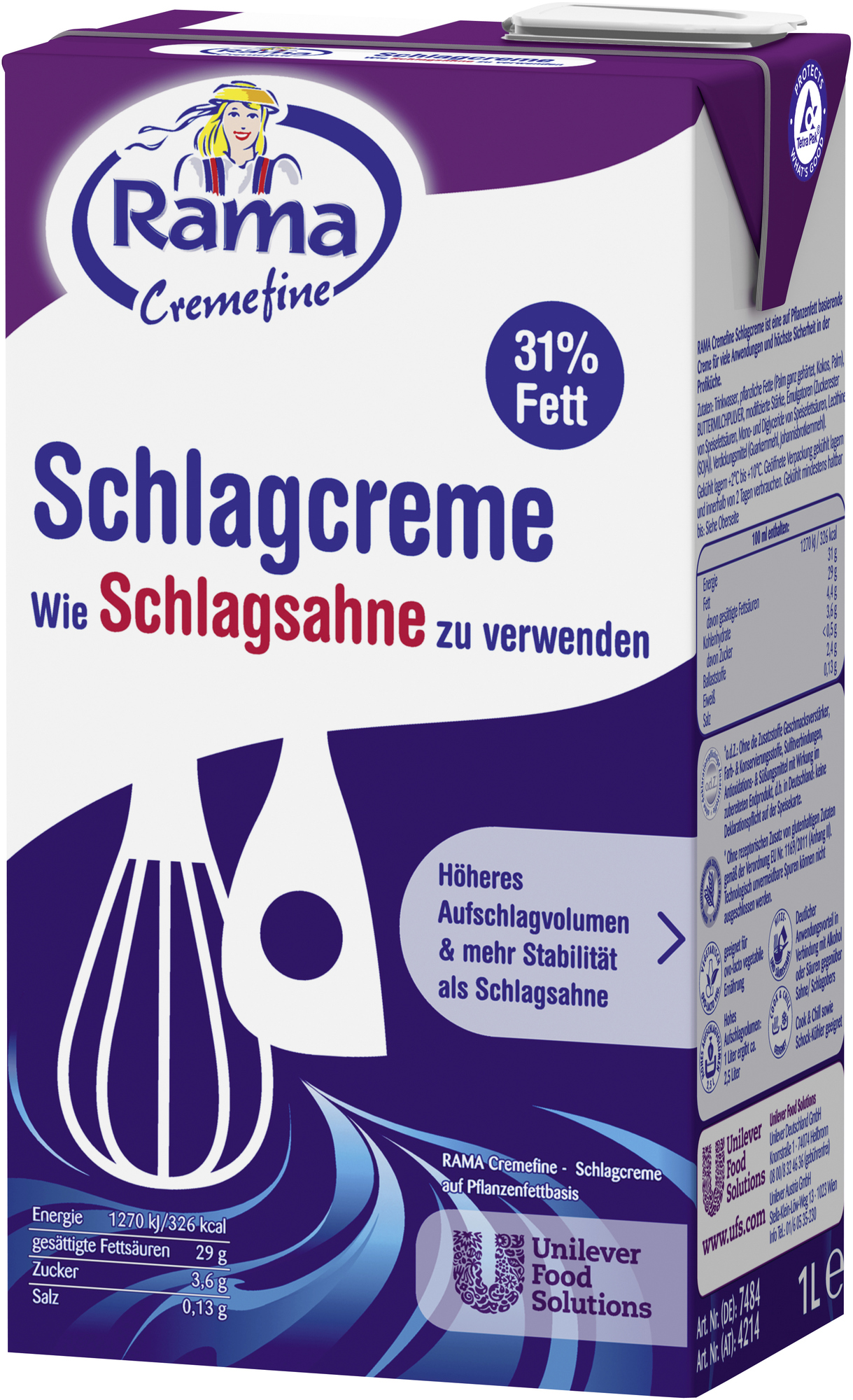 Rama Cremefine Schlagcreme auf Pflanzenölbasis 1000g