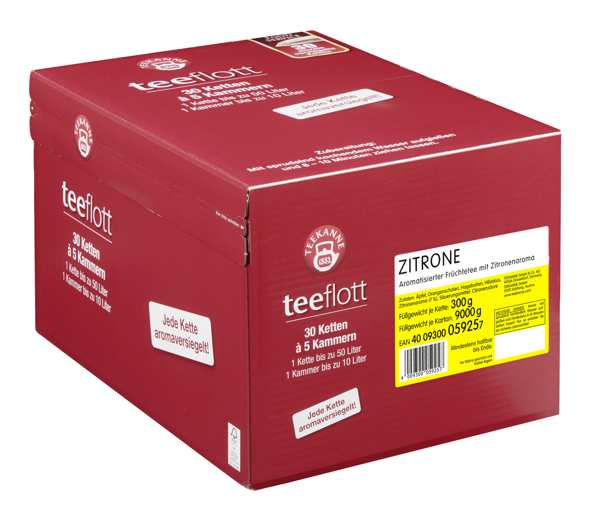 Teeflott Großfilterkette Zitrone 300g