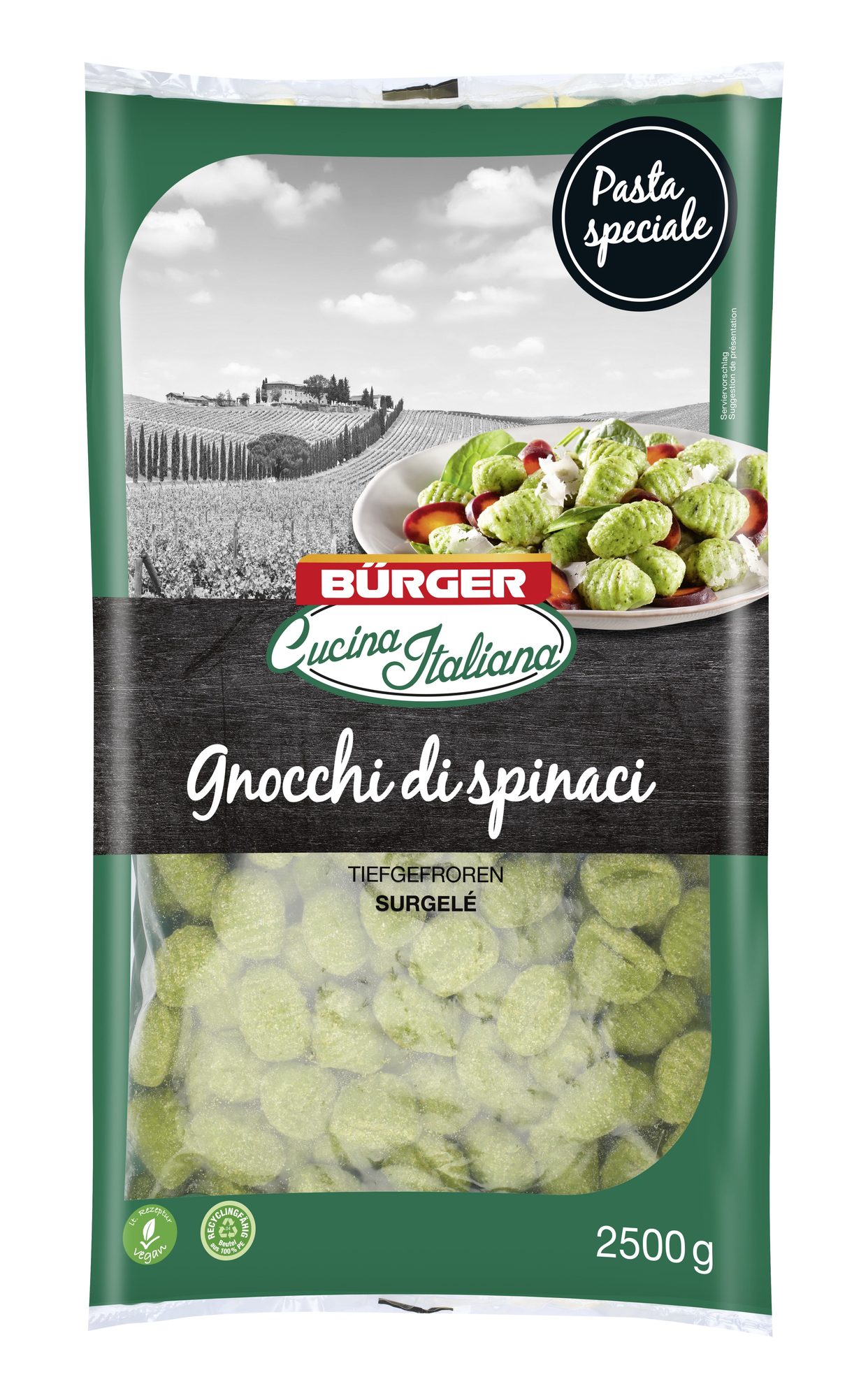 Gnocchi di spinaci 2500 g