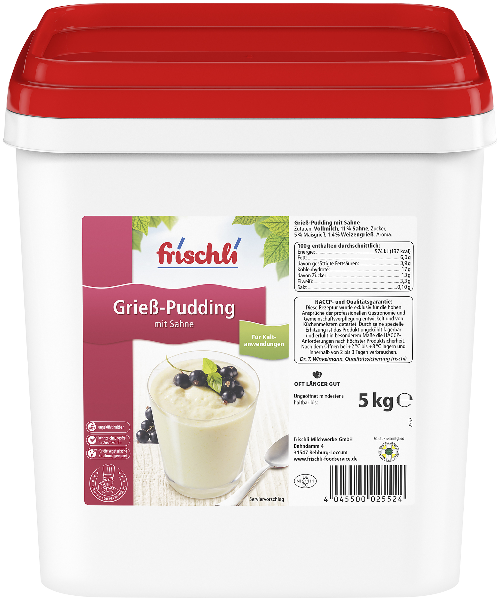 Griess-Pudding mit Sahne 5000g