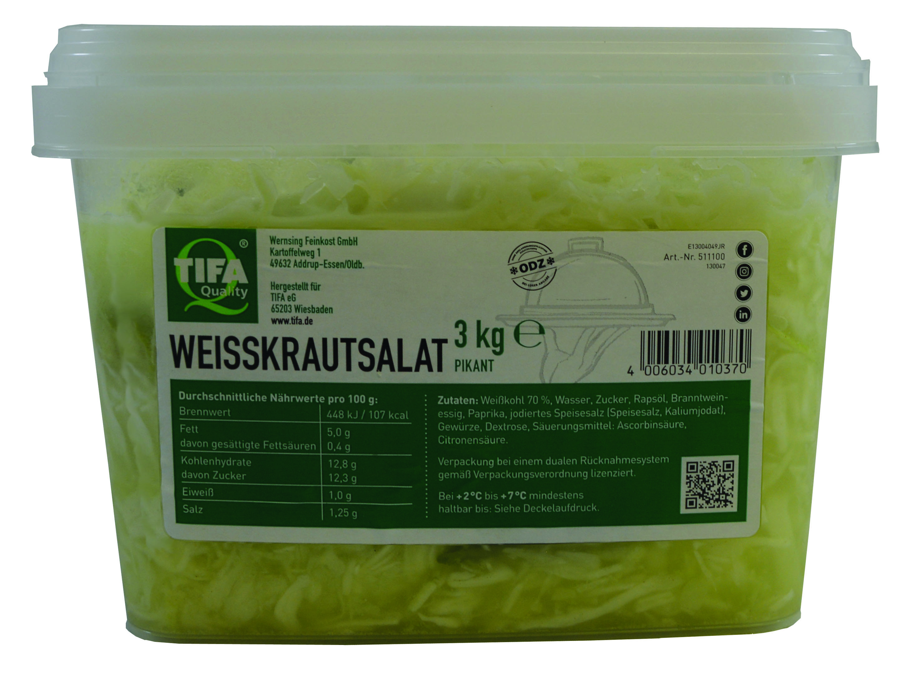 Weißkrautsalat pikant 3000g