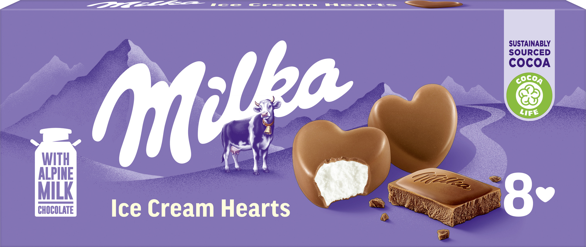 Milka Ice Cream Hearts (8 Stk) 80ml