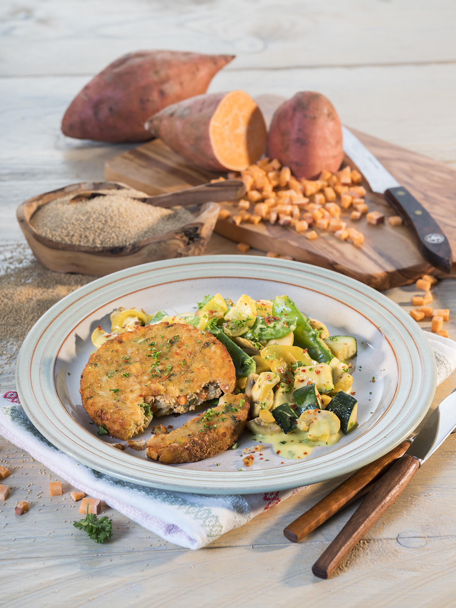 Süßkartoffel-Amaranth-Burger