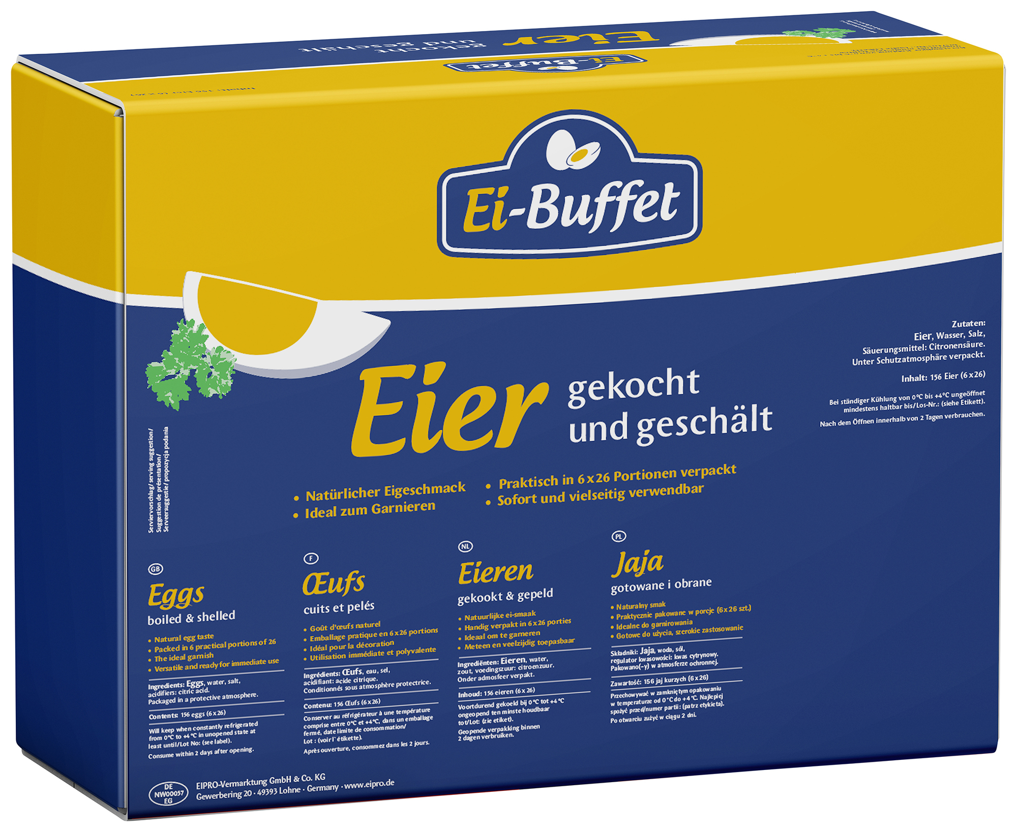 Buffet Eier gekocht und geschält