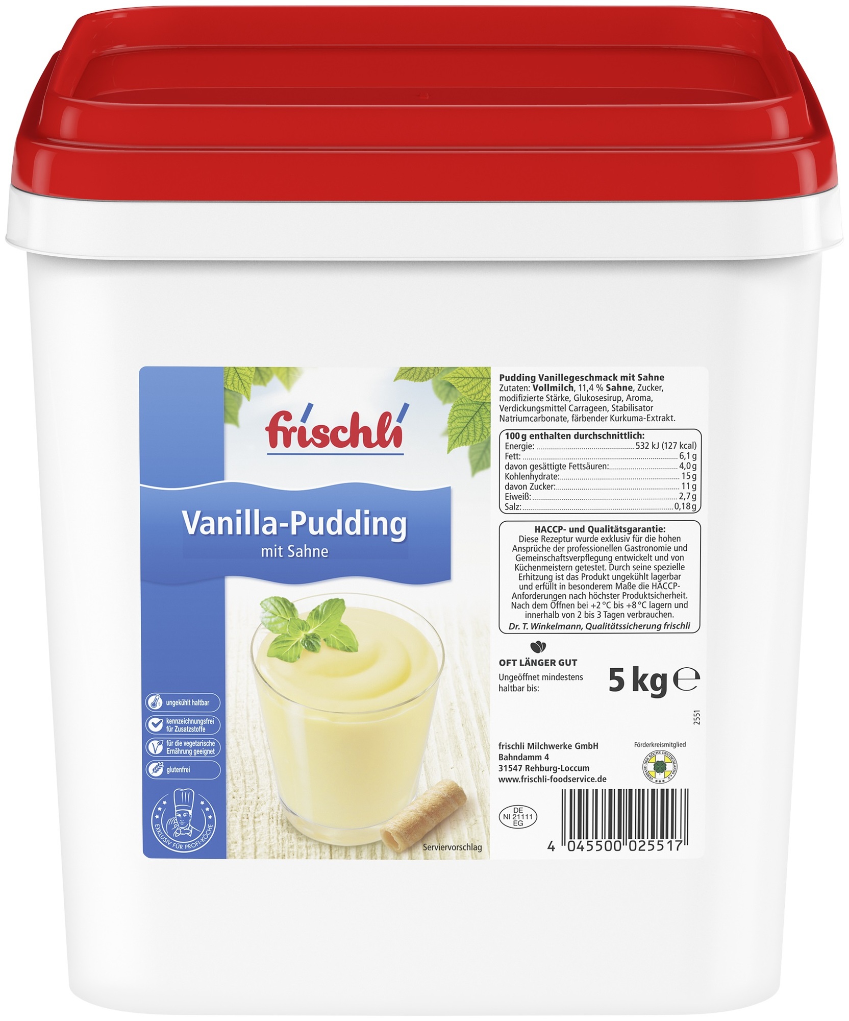Vanilla-Pudding mit Sahne 5000g