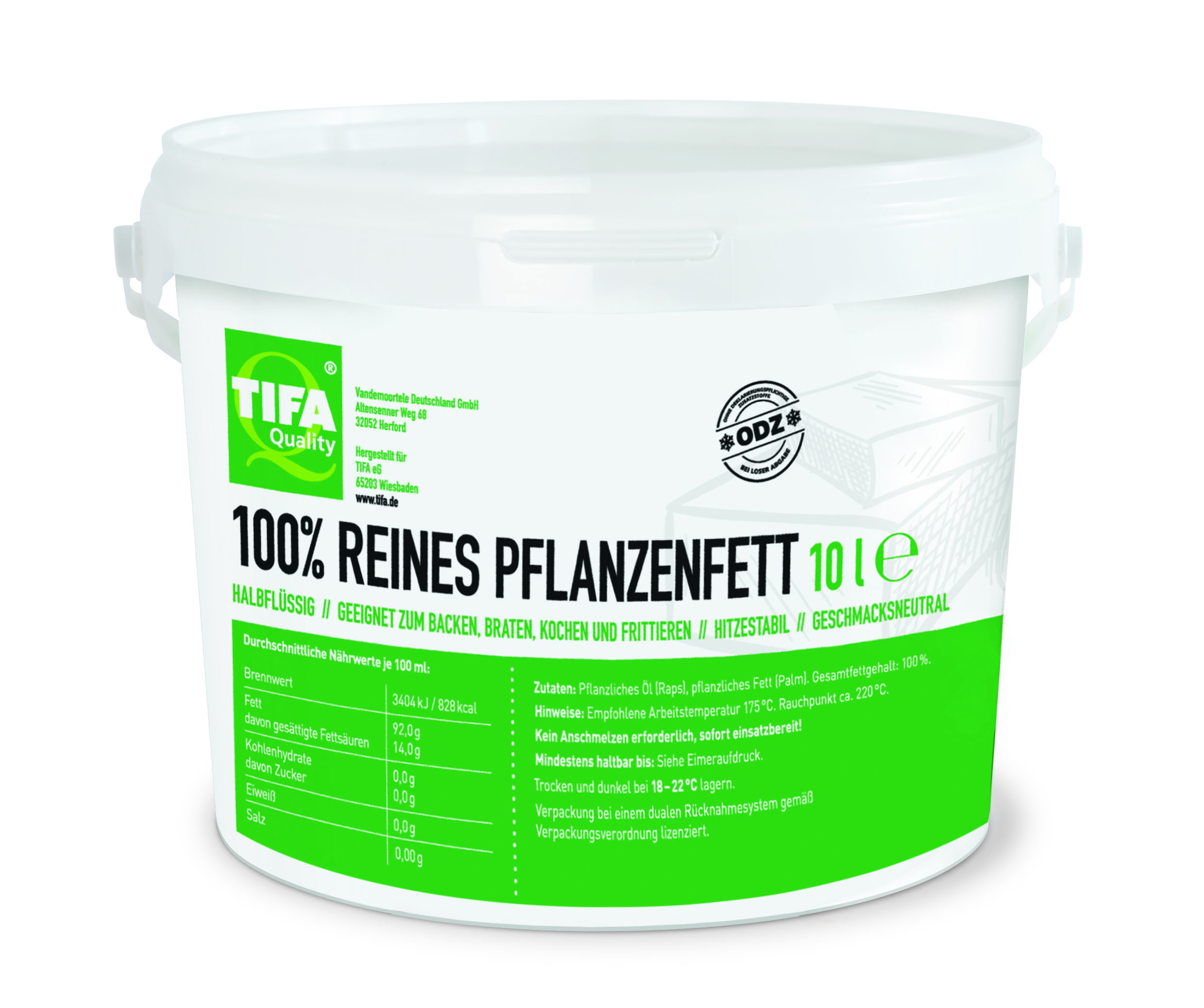 Halbflüssiges Pflanzenfett 10ltr