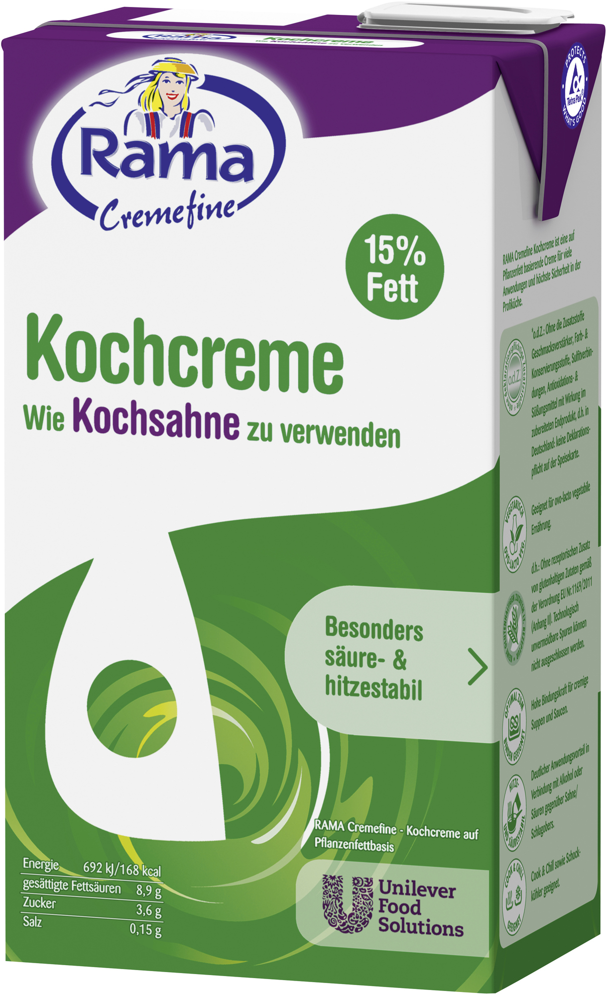 Rama Cremefine Kochcreme auf Pflanzenölbasis 1000g