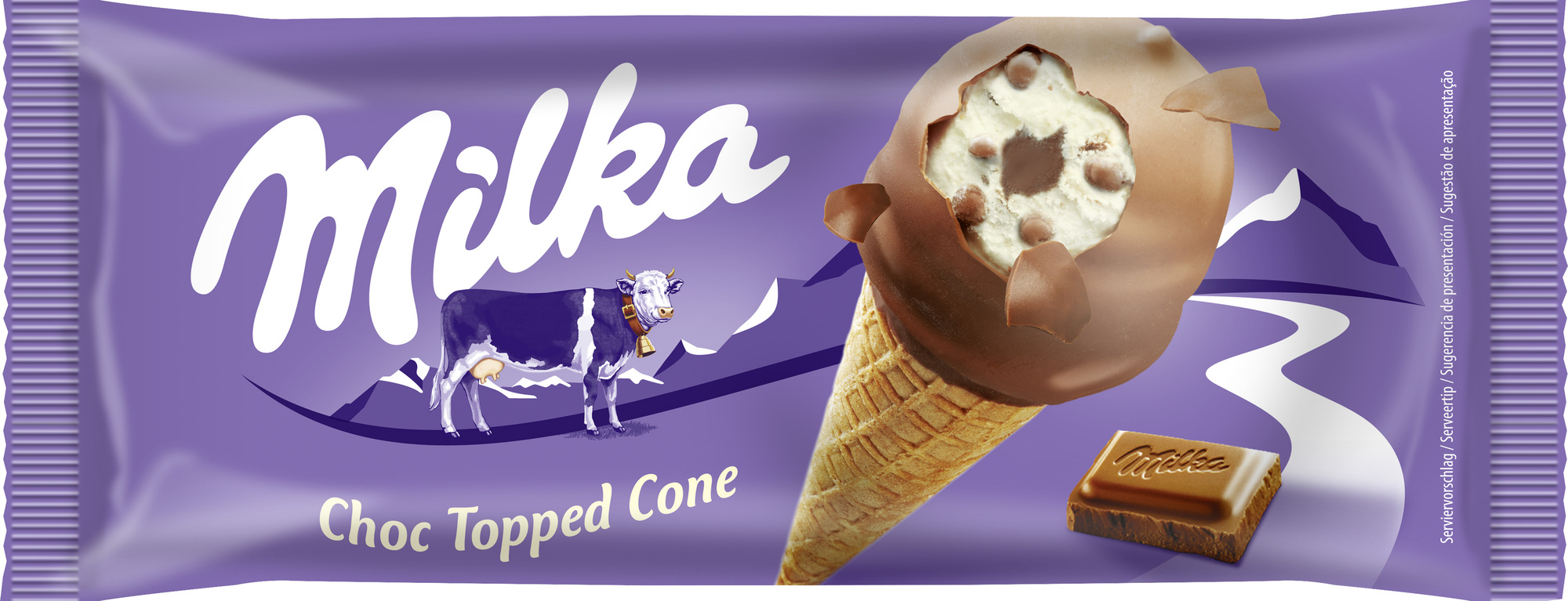 Milka Choc Topped Cone Eis 110ml