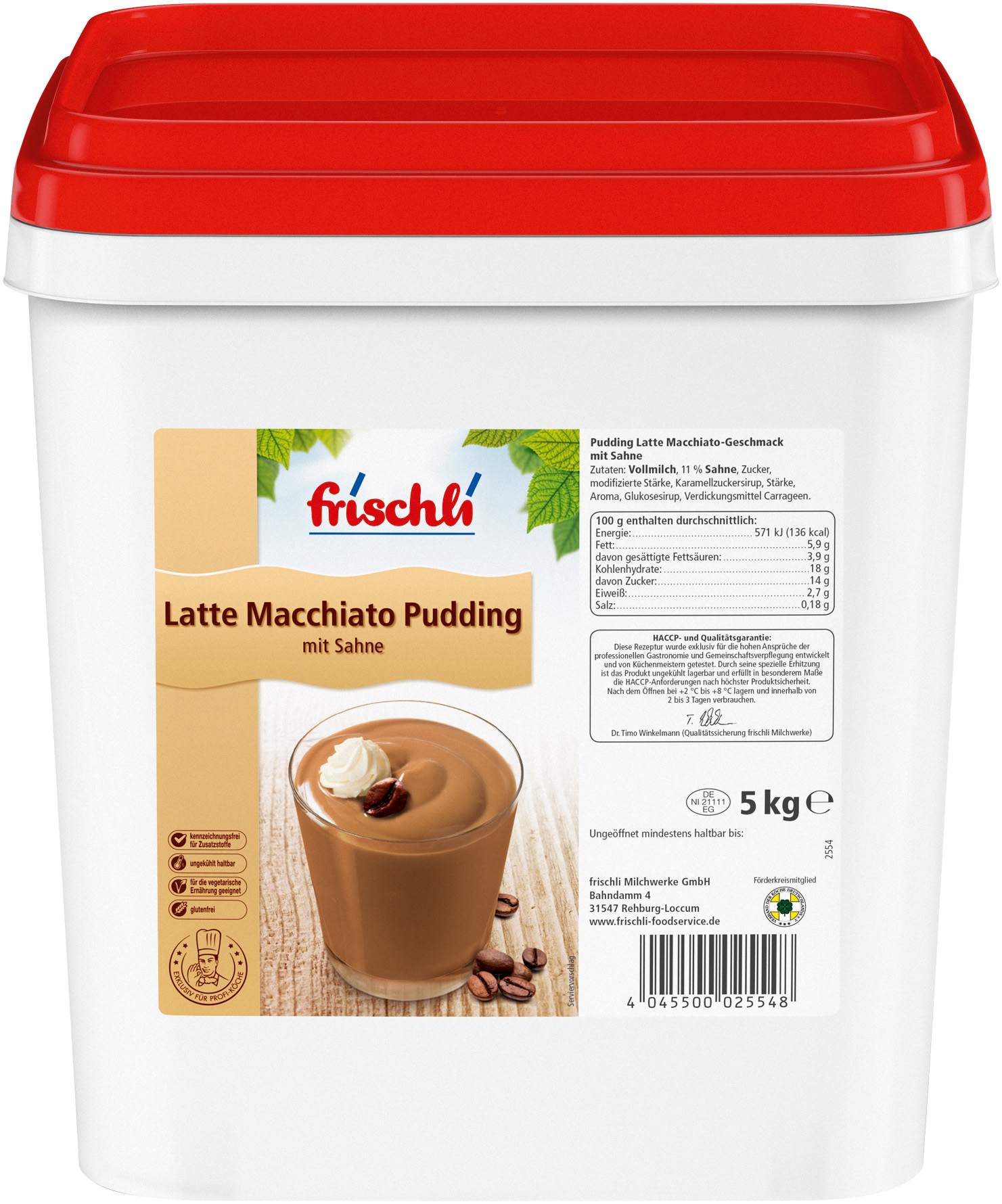 Latte Macchiato Pudding mit Sahne 5000g