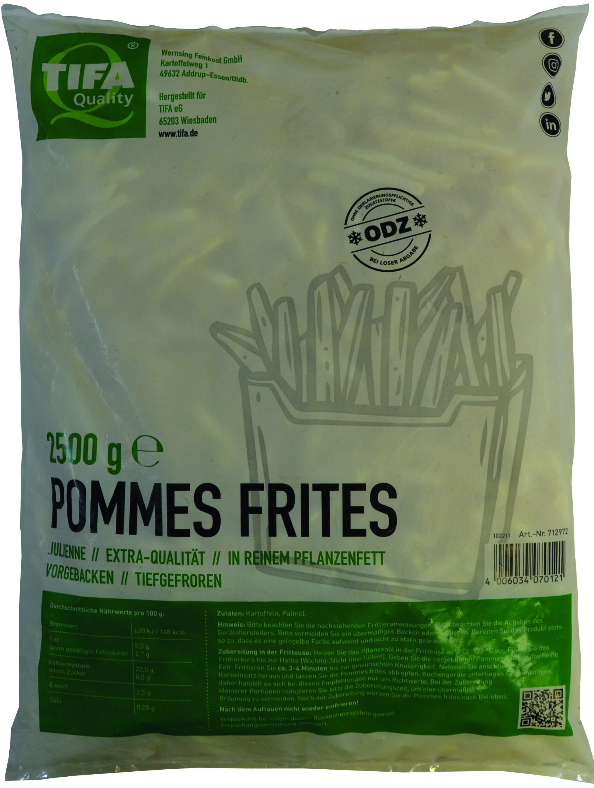 Pommes-Frites Julienne 2500g
